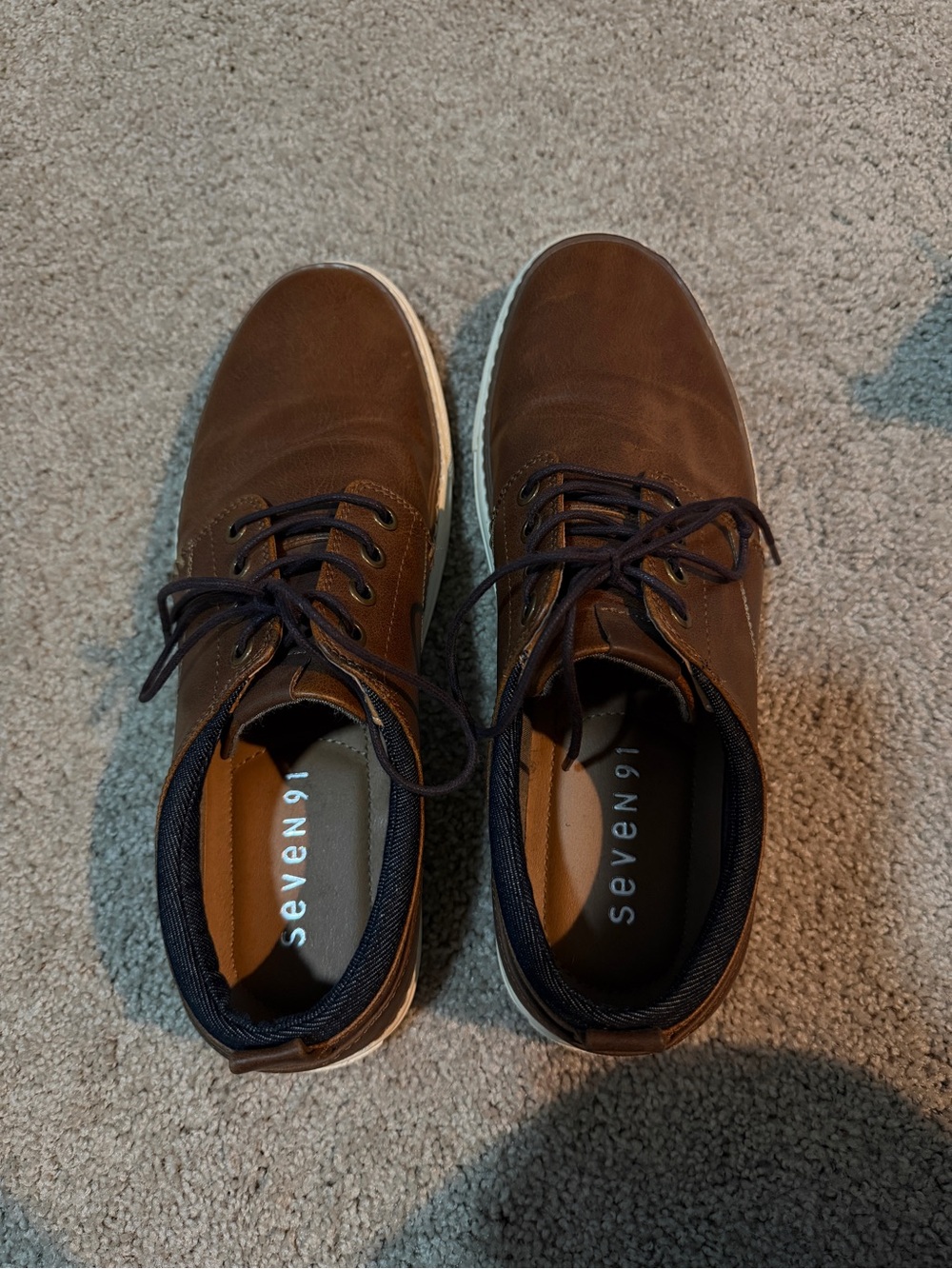 Seven7 Men's Brown Chukka Lace-Up Boots with White Sole